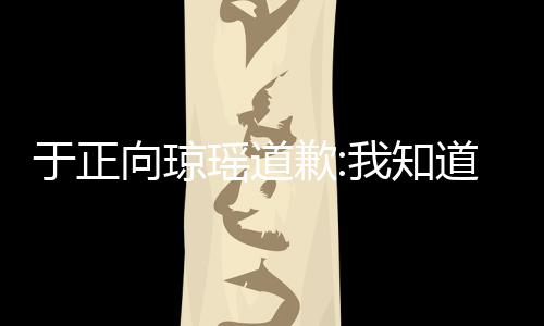 歉琼瑶道错向琼我知于正瑶道于正了 抄袭事件始末