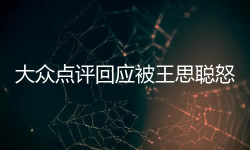 被王保护结大众点评性冻回应号已账予以怒怼思聪
